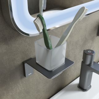 Стакан IDDIS Slide подвесной графит SLIGMG1i45