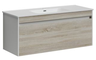 Подвесная тумба под раковину Sancos Smart SM120-1E 120см дуб бардолино/белый