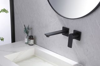 Встраиваемый смеситель для раковины ABBER Weiss Insel чёрный матовый AF8082B