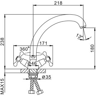 Смеситель для кухни Frap F4219-2 хром