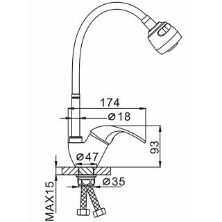 Смеситель для кухни Frap F4303 хром