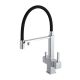 Смеситель для кухни Gappo G4395-50 с подключением фильтра питьевой воды и гибким изливом хром/чёрный