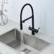 Смеситель для кухни Gappo G4397-86 с подключением фильтра питьевой воды и гибким изливом чёрный