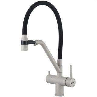 Смесители для кухни Gappo G4398-81 под фильтр с гибким изливом белый/чёрный
