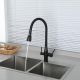 Смеситель для кухни Gappo G4399-66 с гибким изливом и подключением фильтра питьевой воды чёрный