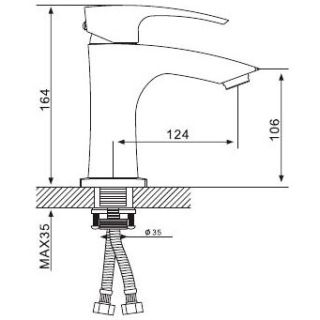 Смеситель для раковины Gappo G1007 хром