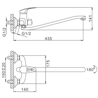 Смеситель для ванны и душа Frap F2239-B хром