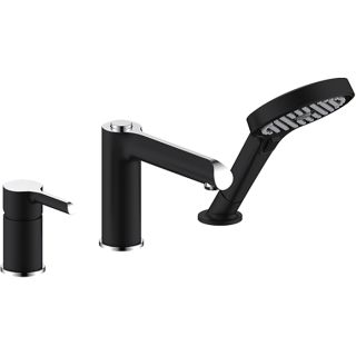 Смеситель на борт ванны Gappo G1103-6 чёрный/хром