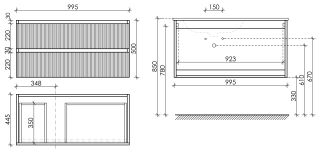 Подвесная тумба под раковину Sancos Snob T SNT100LSM левая 100см Doha Soft