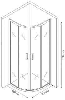 Душевой уголок Berges Solo R 90x90см хром 061108