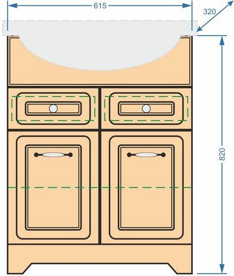 Тумба под раковину Stella Polar Кармела 65см карпатская ель SP-00000178