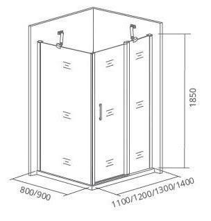 Боковая часть Good Door FANTASY SP-80-F-CH стекло прозрачное с зеркальным рисунком Фэнтази