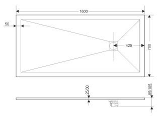 Душевой поддон RGW ST-W 16152716-01 70x160см белый