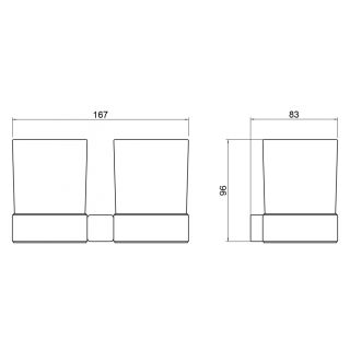 Стакан для зубных щёток двойной Timo Selene 14034/03 чёрный