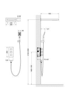 Душевая система Timo Petruma SX-5039/03SM с термостатом чёрный