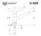 Смеситель для кухни Ulgran Classic U-025-342 с низким поворотным изливом графит