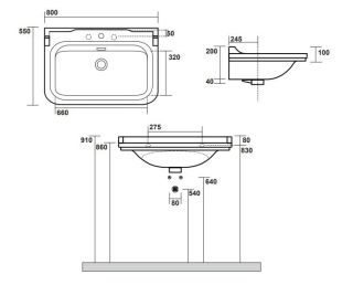 Консоль для раковину Kerasan Waldorf 9197K1cr хром