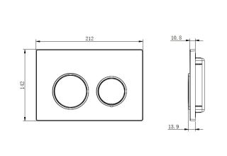 Клавиша смыва Aquatek Small TDI-0000003 чёрный матовый ободок хром