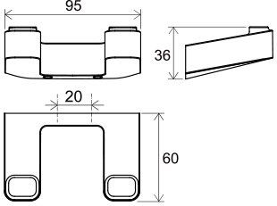 Крючок двойной Ravak 10° чёрный X07P554