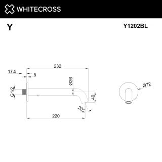 Излив настенный WHITECROSS Y1202BL чёрный матовый