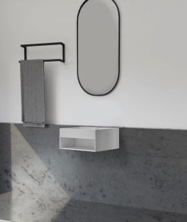 Подвесная тумба с раковиной ABBER Stein AS2645-0.8 80см белый матовый