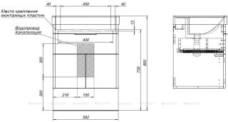 Тумба под раковину Aquanet Ирис New 310148 60 см белый глянец