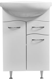 Тумба под раковину Stella Polar Волна 55см белый SP-00000046