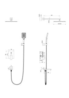 Душевой комплект Wonzon & Woghand Cube WW-88939016-BGM тёмный графит