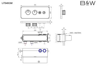 Душевая система Black & White Universe 7646GM