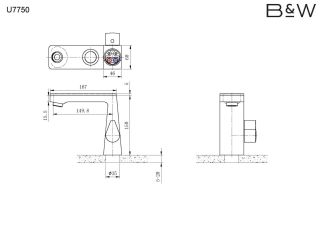 Смеситель для раковины  Black & White Universe 7750U