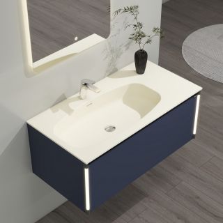 Тумба с раковиной Black&White Universe 945800 80 см синий