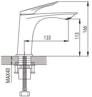 Смеситель для раковины Shevanik S9101T оружейная сталь