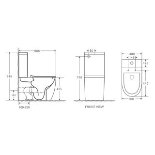 Унитаз-компакт Azario Grado AZ-2141 напольный безободковый с бачком и сидением микролифт