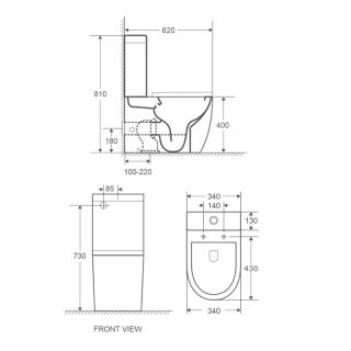Унитаз-компакт Azario Mitta AZ-2128 безободковый в комплекте с сиденьем микролифт