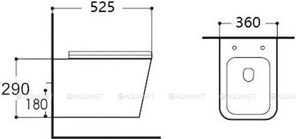 Унитаз подвесной Aquanet Tavr Rimless Tavr 2.0 W LX-1907MB Soft Close 279092 чёрный матовый