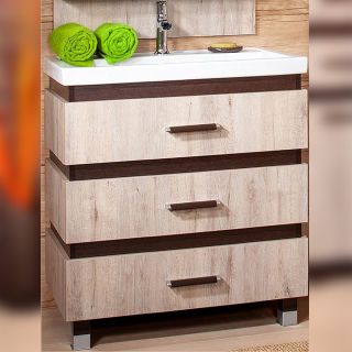 Тумба под раковину Бриклаер Техас 4627125412660 80 см кантри/венге