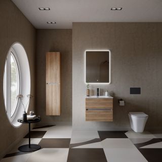 Подвесная тумба под раковину Sancos Urban UR60EG 60см дуб галифакс натуральный