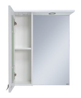 Зеркальный шкаф с подсветкой Misty Урал 50см левый белый