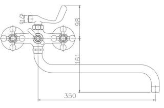 Смеситель для ванны Haiba HB2719 хром