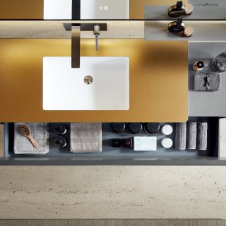 Комплект мебели для ванной Black&White Gravity V-2427 Hettich drawers Steel Ar stone no-holе mirror LED Anti-fog