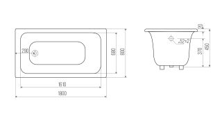 Ванна чугунная Goldman Classic CL18080 180x80см с ножками