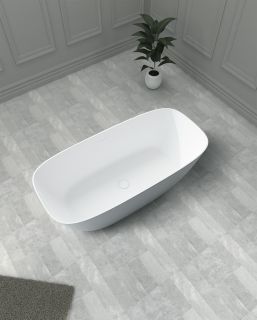 Ванна из искусственного камня ABBER Stein AS9612-1.7 170x72см белый матовый