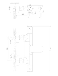 Смеситель для ванны Raiber Graceful RP-008 с термостатом хром