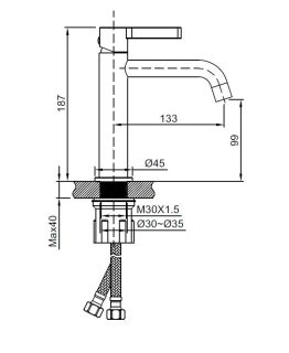Смеситель для раковины Vincea Villa VBF-1VL1BN однорычажный, брашированный никель