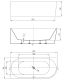 Ванна акриловая Vincea VBT-402-1800L, 1800*800*580, цвет белый, левая, щелевой перелив