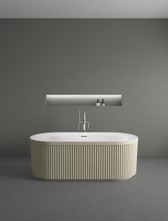 Ванна акриловая Vincea VBT-709-1700MG, цвет матовый бежевый/белый, щелевой перелив