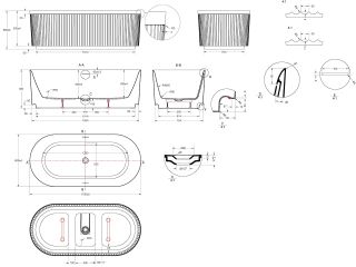 Ванна акриловая Vincea VBT-709-1700MG, цвет матовый бежевый/белый, щелевой перелив