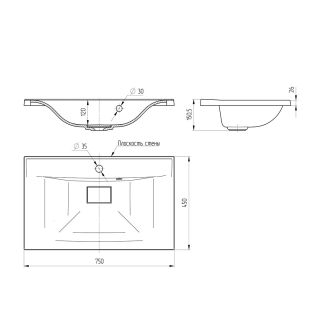 Раковина Vincea VCB-3M750G из кварцевого камня, цвет матовый серый