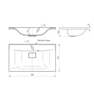 Раковина Vincea VCB-3M800G из кварцевого камня, цвет матовый серый