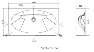 Раковина Vincea Caprise VCB-4CA100MWG, Corian, цвет белый матовый + серый матовый